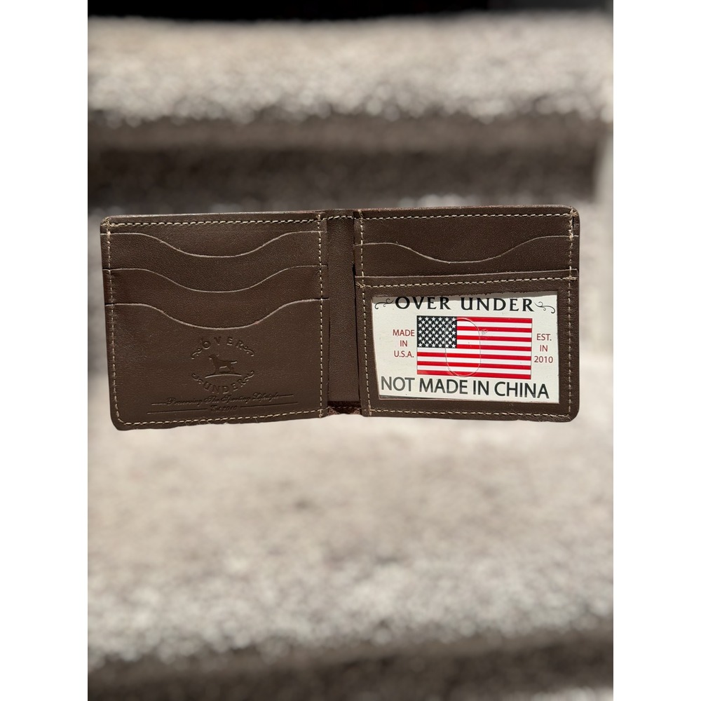 Over Under Traditionalist Genuine Leather Bi-Fold Wallet Brown Made in USA Men - Picture 3 of 8